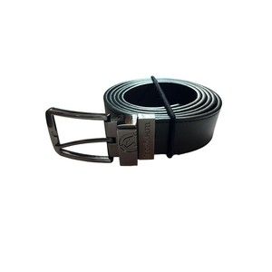 Ecko Unltd Black Leather Belt With Ecko Bear Logo Belt Buckle - Men's Size 52/54